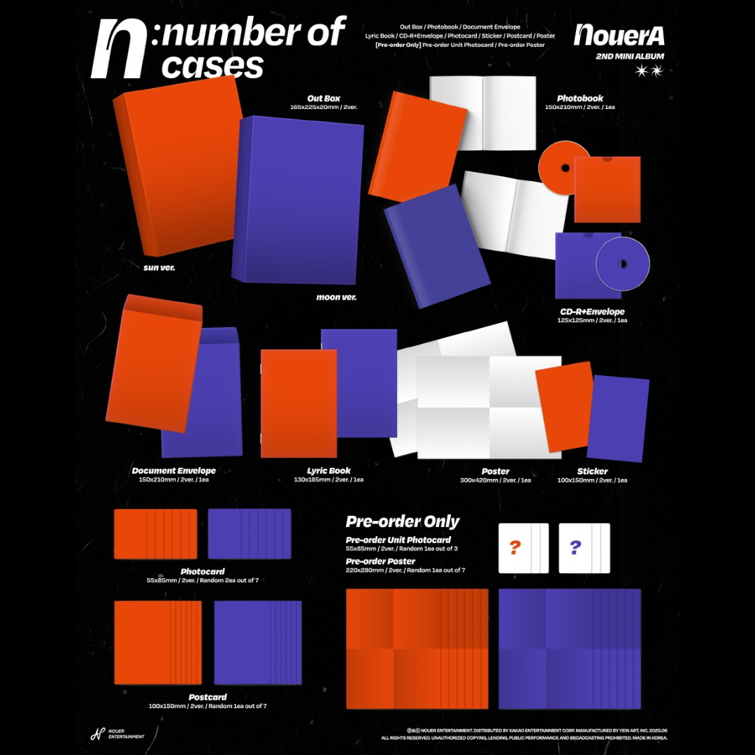 NOUERA - 2ND MINI ALBUM [N: NUMBER OF CASES] (2 VERSIONS) - LightUpK