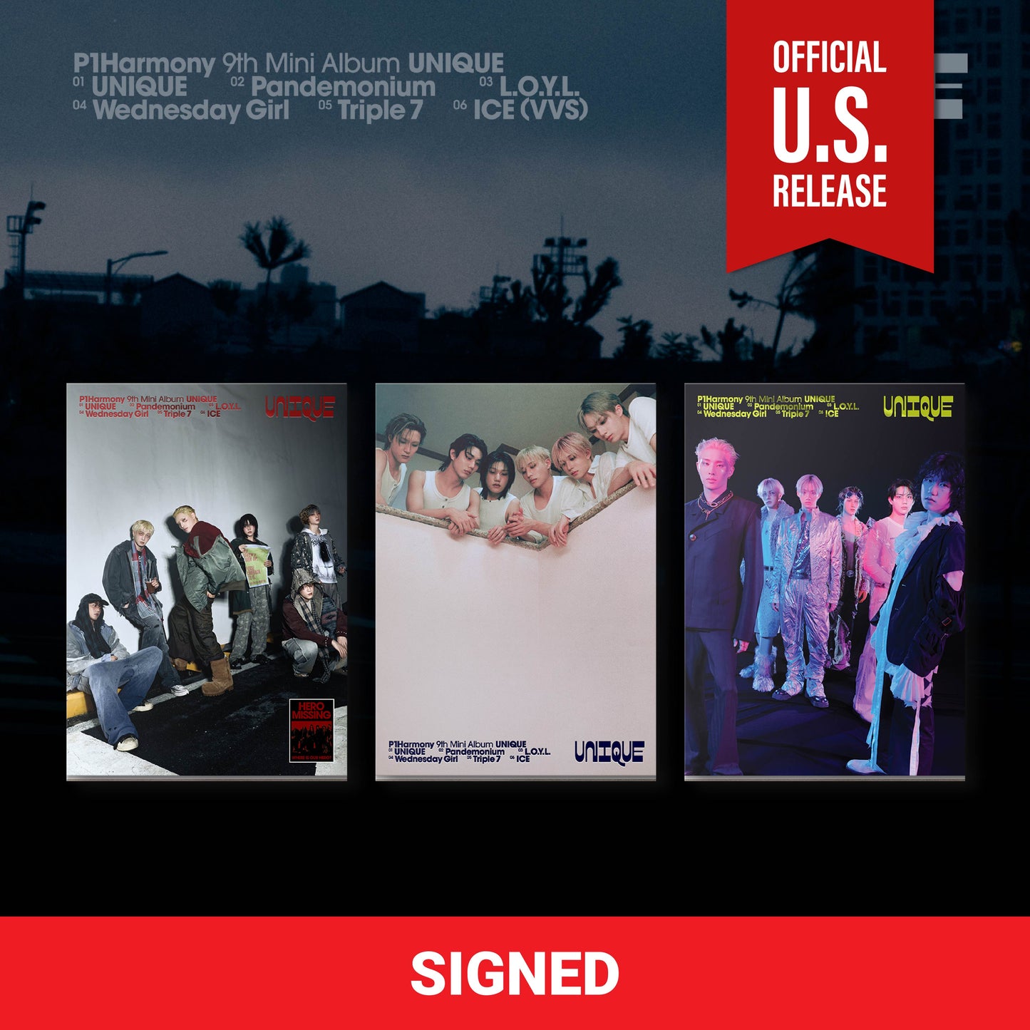 (PRE-ORDER) [HELLO82] [SIGNED] P1HARMONY - UNIQUE (3 VERSIONS) - LightUpK