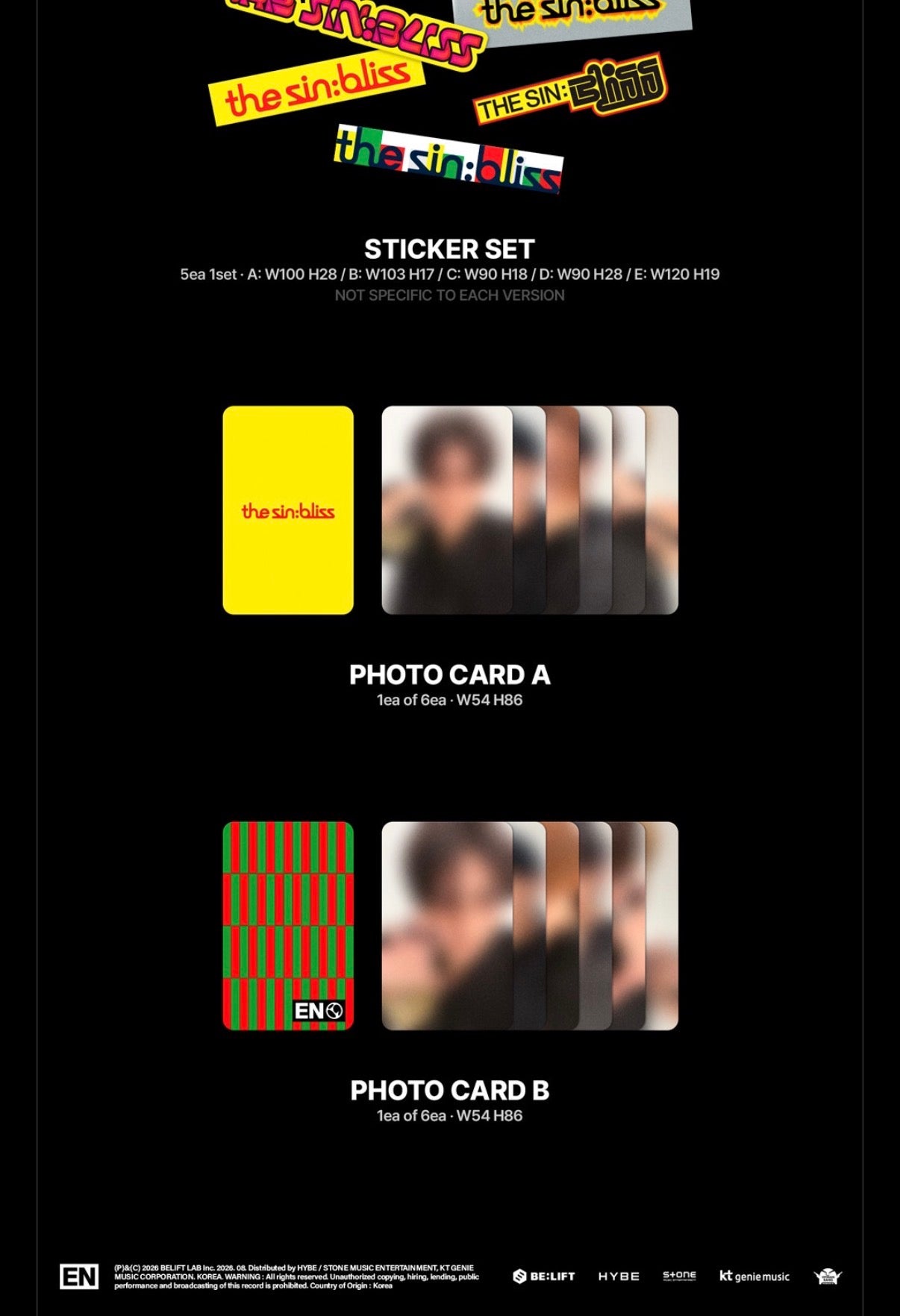 (PRE-ORDER) ENHYPEN - THE SIN: BLISS (4 VERSIONS) RANDOM