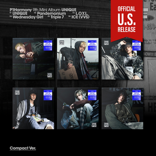 (PRE-ORDER) [HELLO82] [POP-UP EXCLUSIVE] P1HARMONY - UNIQUE (MEMBER COMPACT VER.) (6 VERSIONS) RANDOM - LightUpK