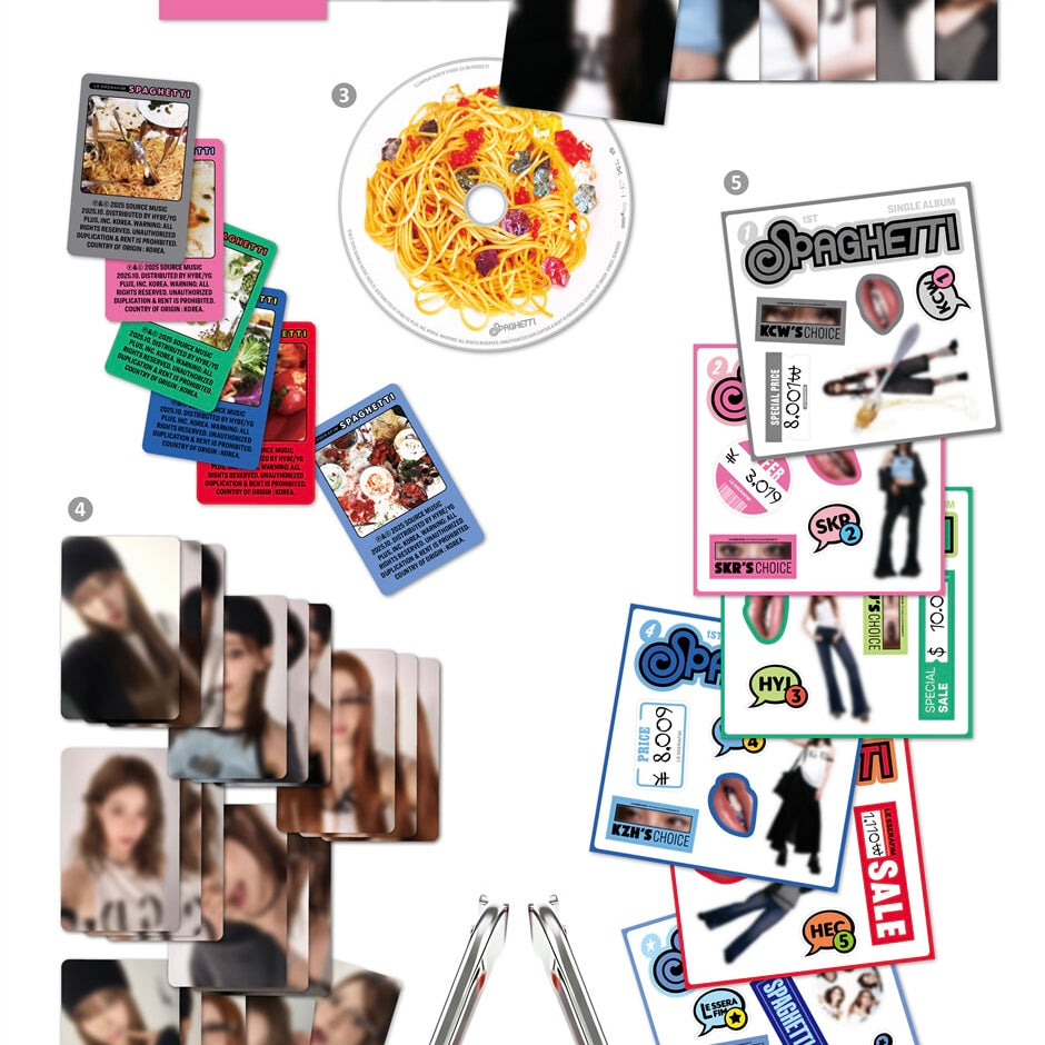 (PRE-ORDER) LE SSERAFIM - 1ST SINGLE ALBUM [SPAGHETTI] (COMPACT VER.) (6 VERSIONS) RANDOM - LightUpK