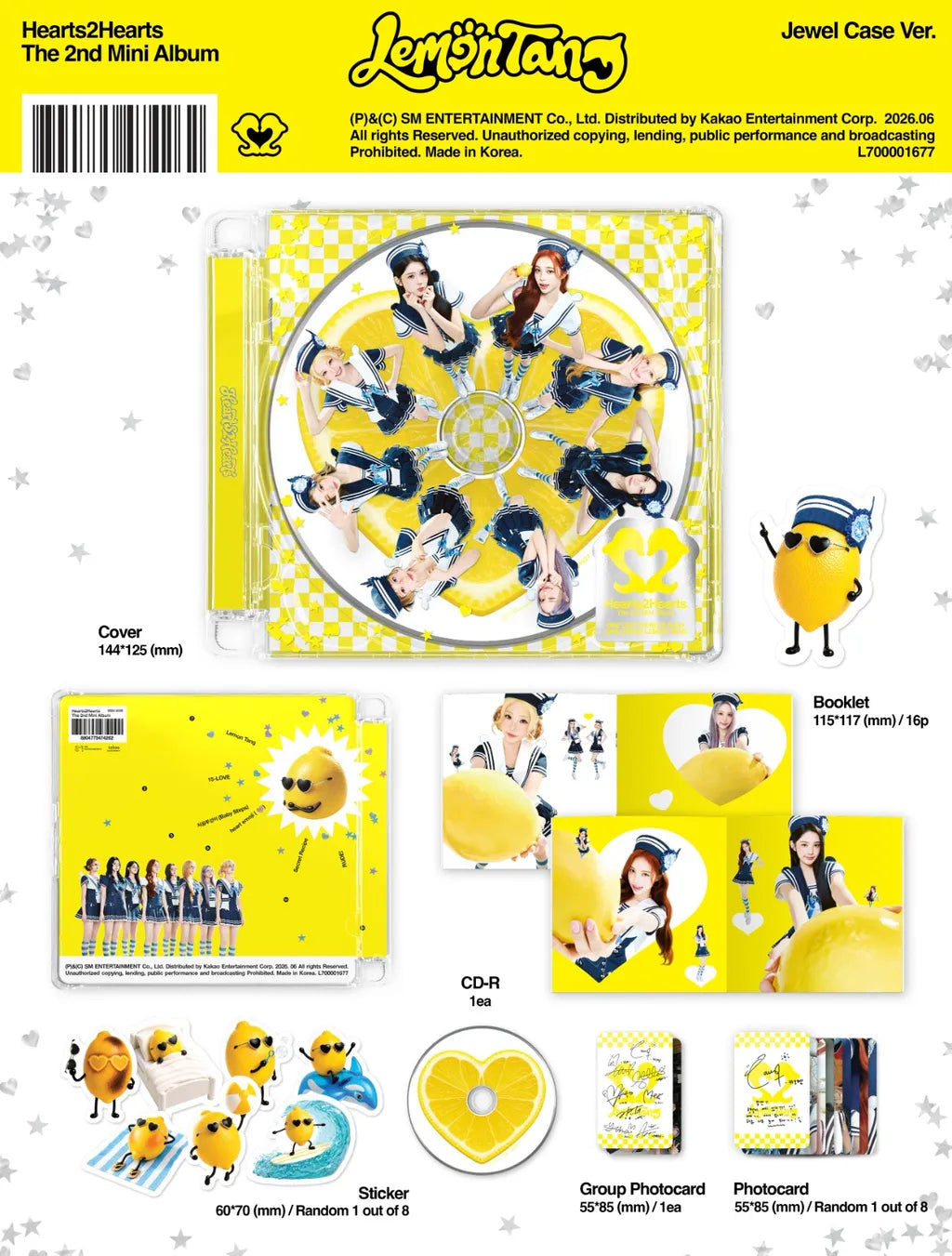 (PRE-ORDER) HEARTS2HEARTS - 2ND MINI ALBUM [LEMON TANG] (JEWEL CASE VER.)