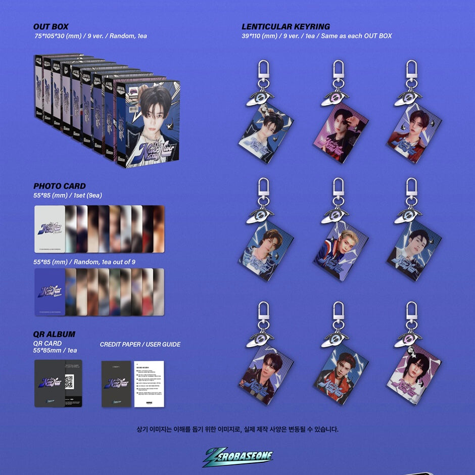 (PRE-ORDER) ZEROBASEONE - THE 1ST FULL ALBUM [NEVER SAY NEVER] LENTICULAR KEYRING VER. (9 VERSIONS) RANDOM - LightUpK