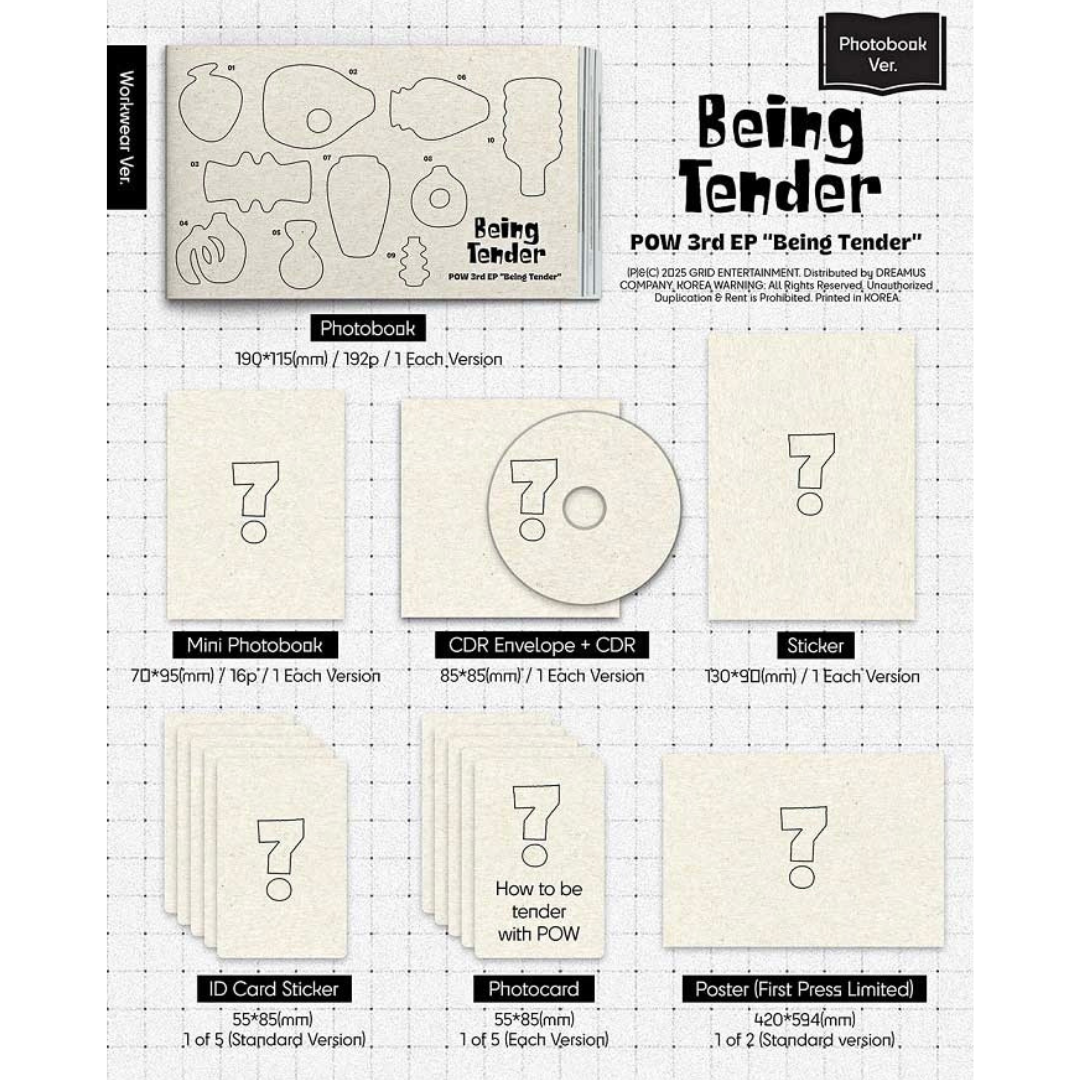 POW - 3RD MINI ALBUM [BEING TENDER] PHOTOBOOK VER. (2 VERSIONS) - LightUpK