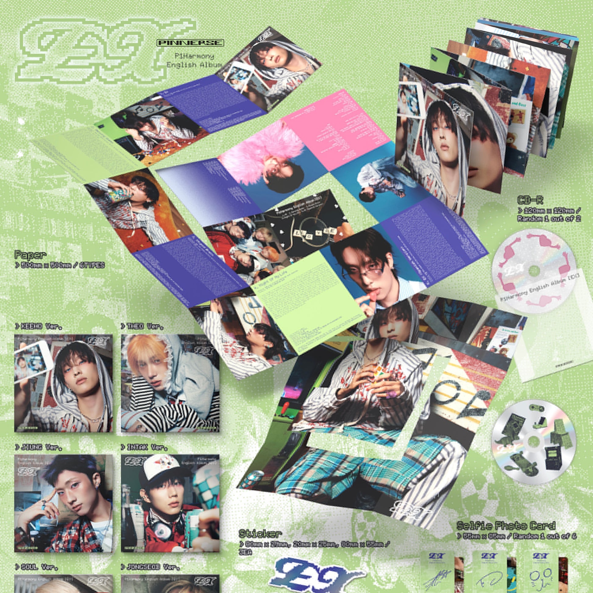 (PRE-ORDER) [HELLO82] [POP-UP Excl.] P1HARMONY - EX (Compact) (6 VERSIONS) RANDOM - LightUpK