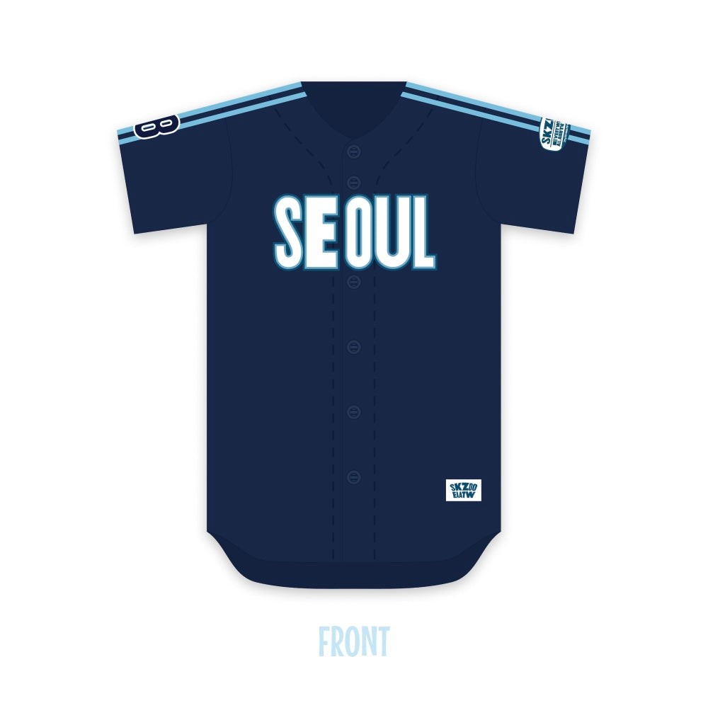 (PRE-ORDER) STRAY KIDS - BASEBALL JERSEY SEOUL Ver. - SKZOO EVERYWHERE ALL AROUND THE WORLD - LightUpK