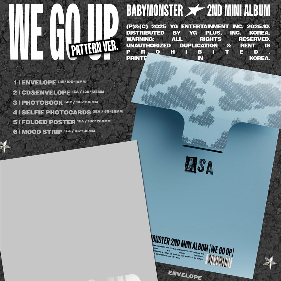 (PRE-ORDER) BABYMONSTER - WE GO UP (PATTERN VER.) (6 VERSIONS) - LightUpK