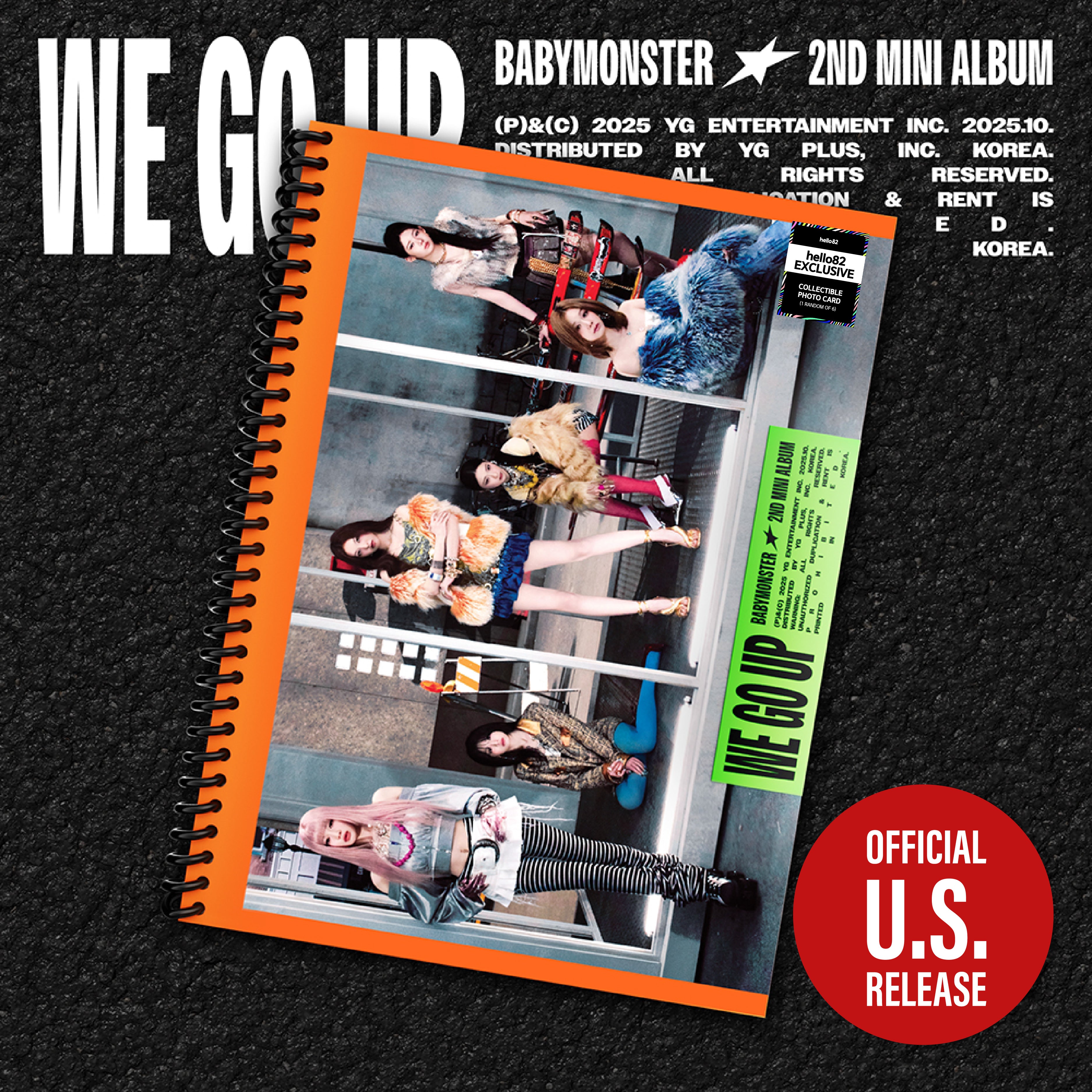 (PRE-ORDER) [HELLO82] (HELLO82 EXCLUSIVE) BABYMONSTER - WE GO UP (3 VERSIONS) - LightUpK