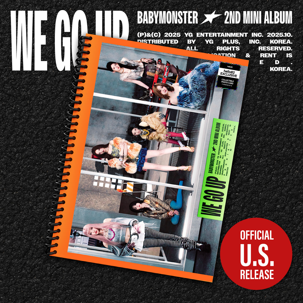 (PRE-ORDER) [HELLO82] (HELLO82 EXCLUSIVE) BABYMONSTER - WE GO UP (3 VERSIONS) - LightUpK