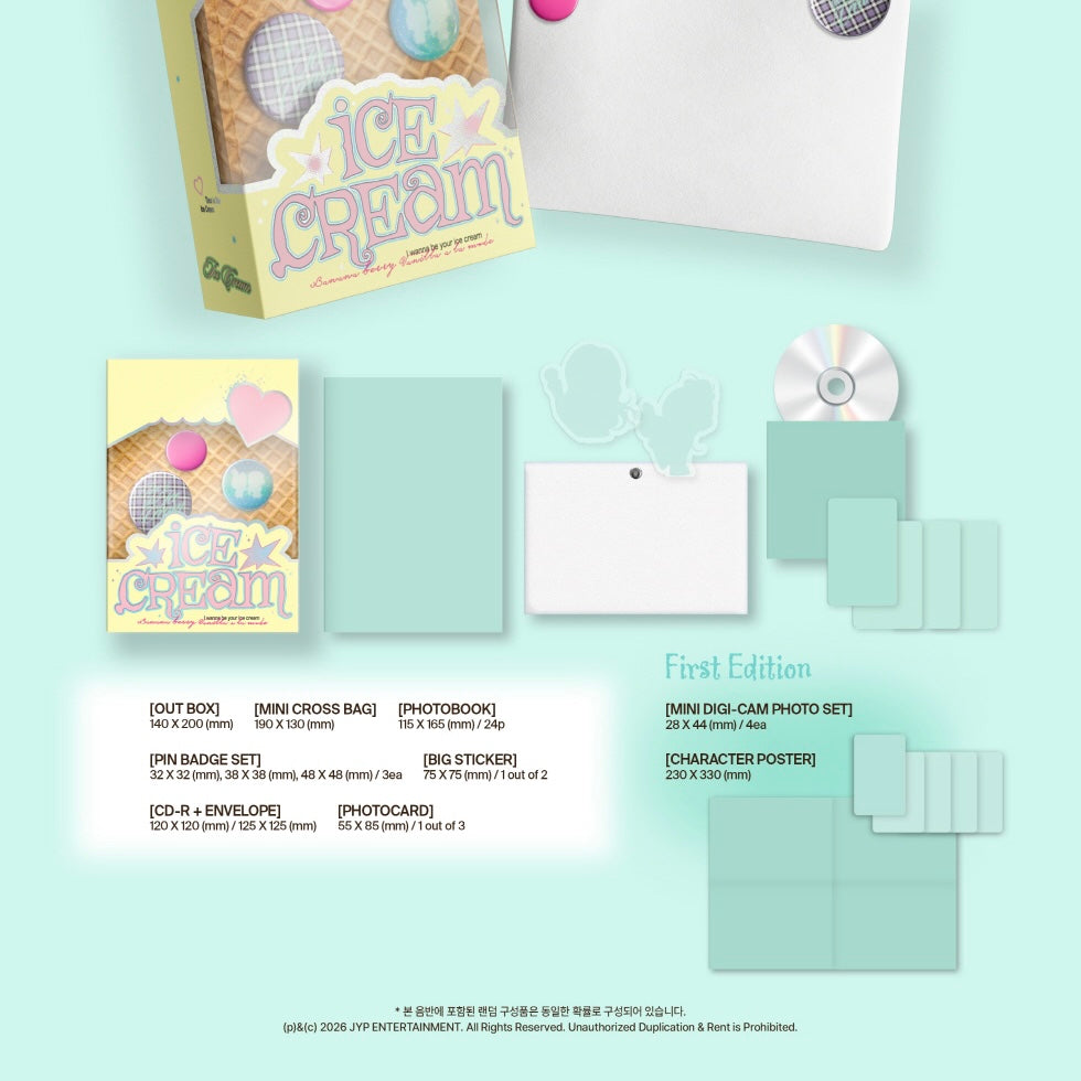 (PRE-ORDER) YUNA (ITZY) - 1ST MINI ALBUM [ICE CREAM] MINI BAG VER. (MD VER.) - LightUpK
