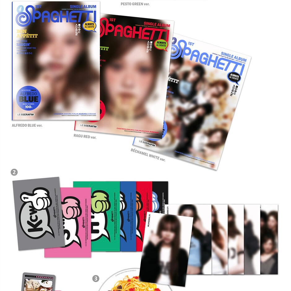 (PRE-ORDER) LE SSERAFIM - 1ST SINGLE ALBUM [SPAGHETTI] (COMPACT VER.) (6 VERSIONS) RANDOM - LightUpK