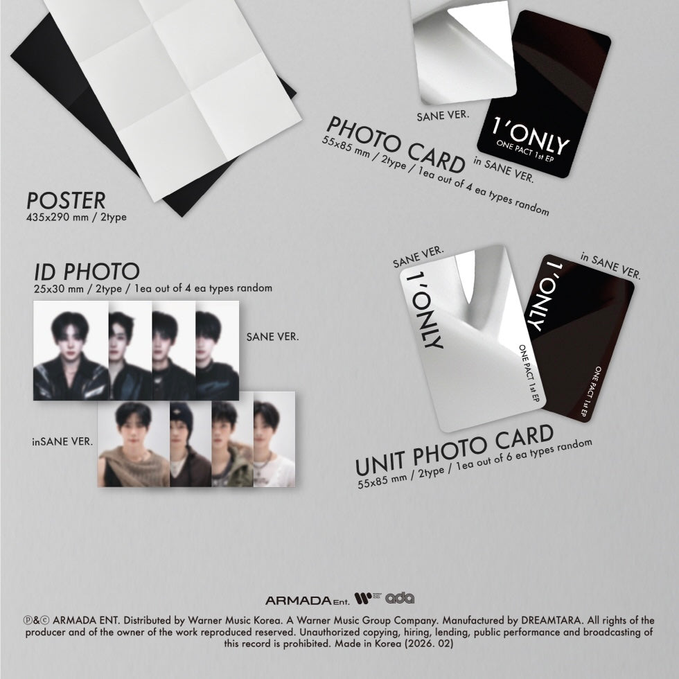 (PRE-ORDER) ONE PACT - 1ST EP [1'ONLY] (2 VERSIONS) RANDOM - LightUpK