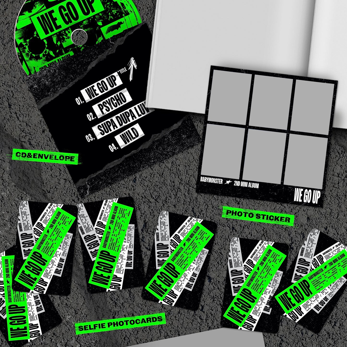 (PRE-ORDER) [HELLO82] (HELLO82 EXCLUSIVE) BABYMONSTER - WE GO UP (3 VERSIONS) - LightUpK