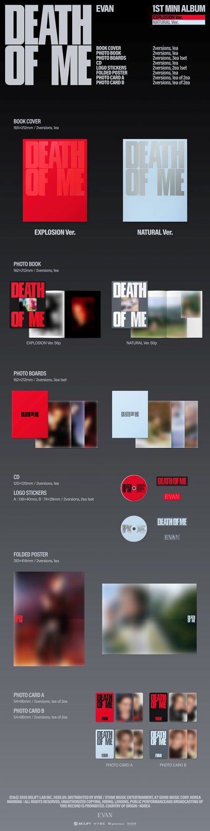 (PRE-ORDER) EVAN - DEATH OF ME (2 VERSIONS) RANDOM
