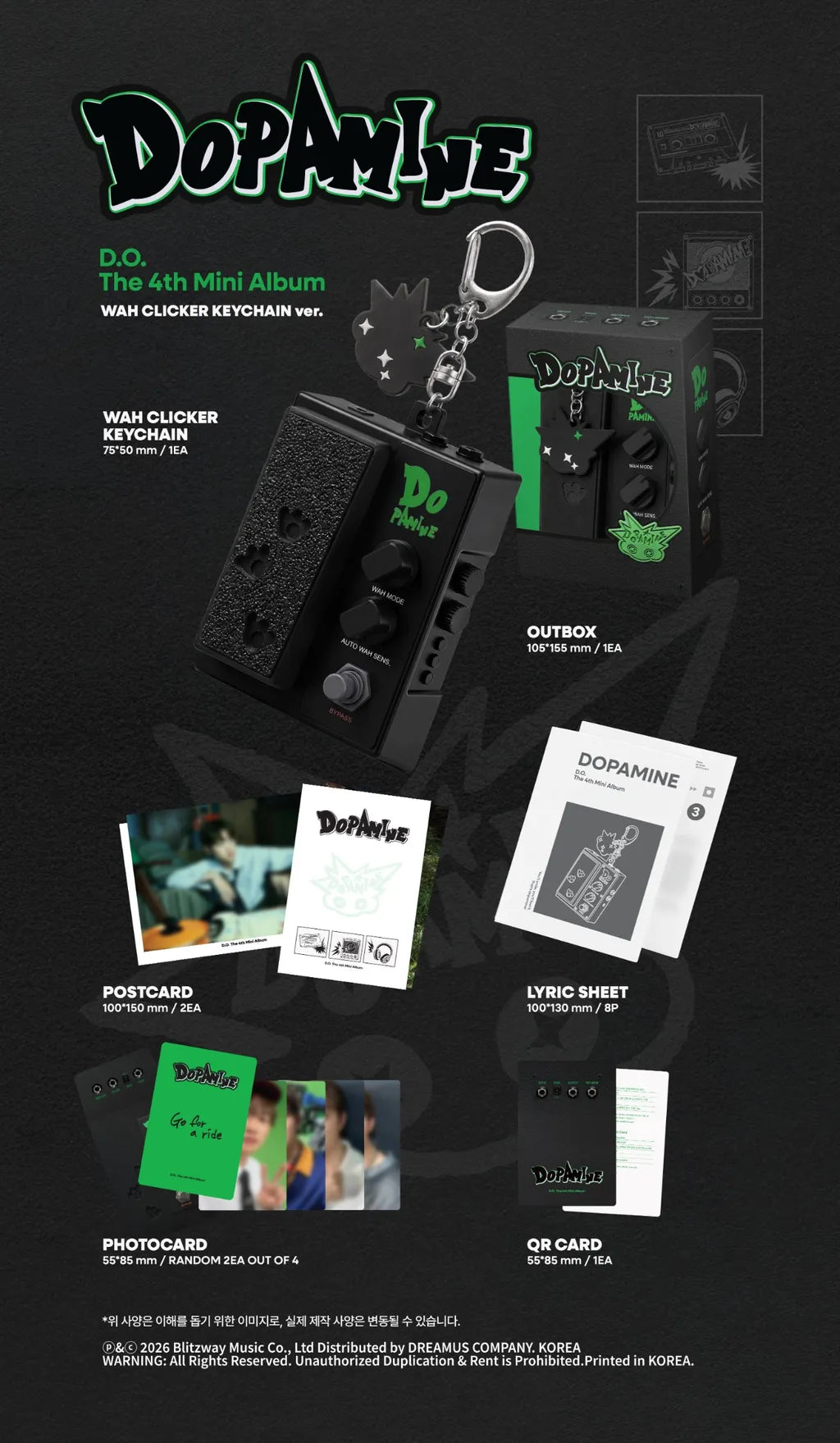 (PRE-ORDER) D.O. - 4TH MINI ALBUM [DOPAMINE] (WAH CLICKER KEYCHAIN VER.)