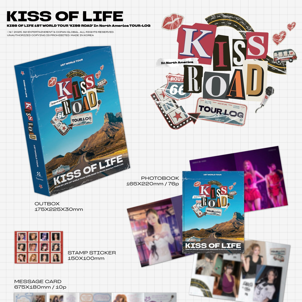 (PRE-ORDER) KISS OF LIFE - 1ST WORLD TOUR [KISS ROAD] IN NORTH AMERICA TOUR-LOG - LightUpK