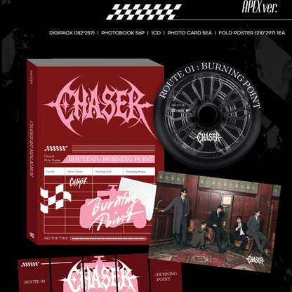 CHASER - 1ST MINI ALBUM [ROUTE 01 : BURNING POINT] (3 VERSIONS) - LightUpK