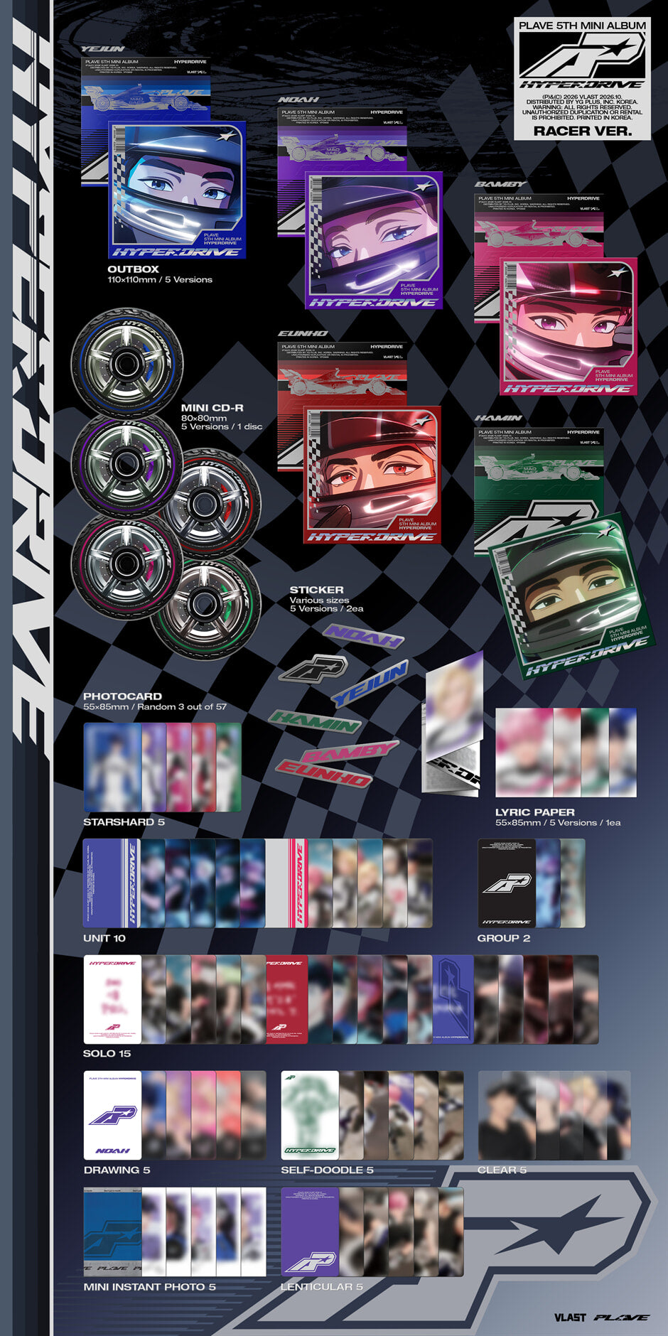 (PRE-ORDER) PLAVE - 5TH MINI ALBUM [HYPERDRIVE] (RACER VER.) (5 VERSIONS) RANDOM