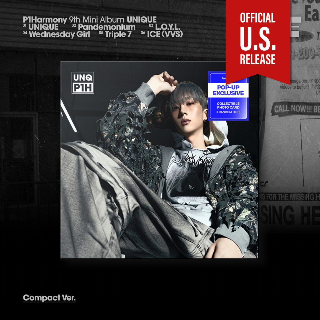 (PRE-ORDER) [HELLO82] [POP-UP EXCLUSIVE] P1HARMONY - UNIQUE (MEMBER COMPACT VER.) (6 VERSIONS) RANDOM - LightUpK