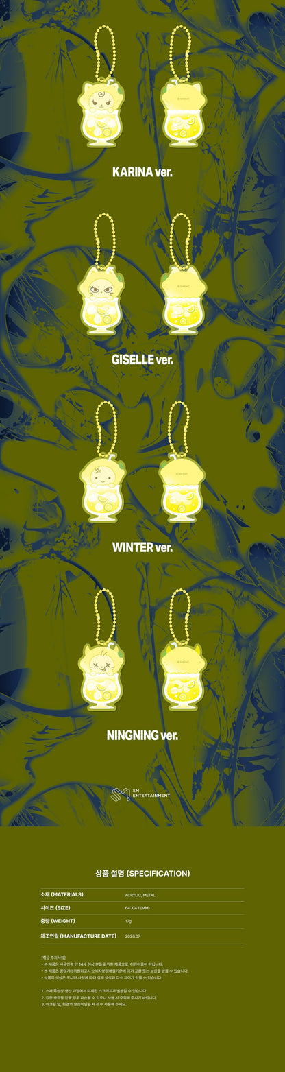 (PRE-ORDER) AESPA - RANDOM MINI ACRYLIC SHAKER KEYRING / 2026 aespa WEEK - MAKE IT LEMONADE OFFICIAL MD