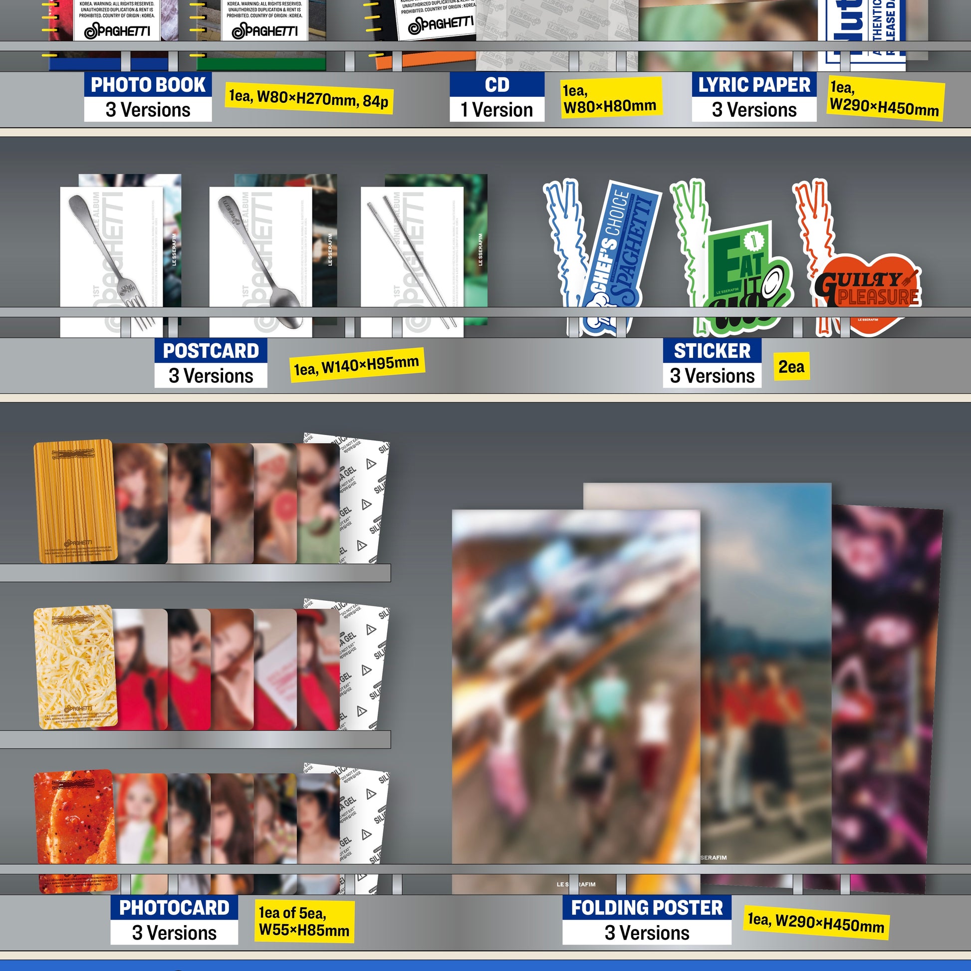 (PRE-ORDER) LE SSERAFIM - 1ST SINGLE ALBUM [SPAGHETTI] (3 VERSIONS) - LightUpK