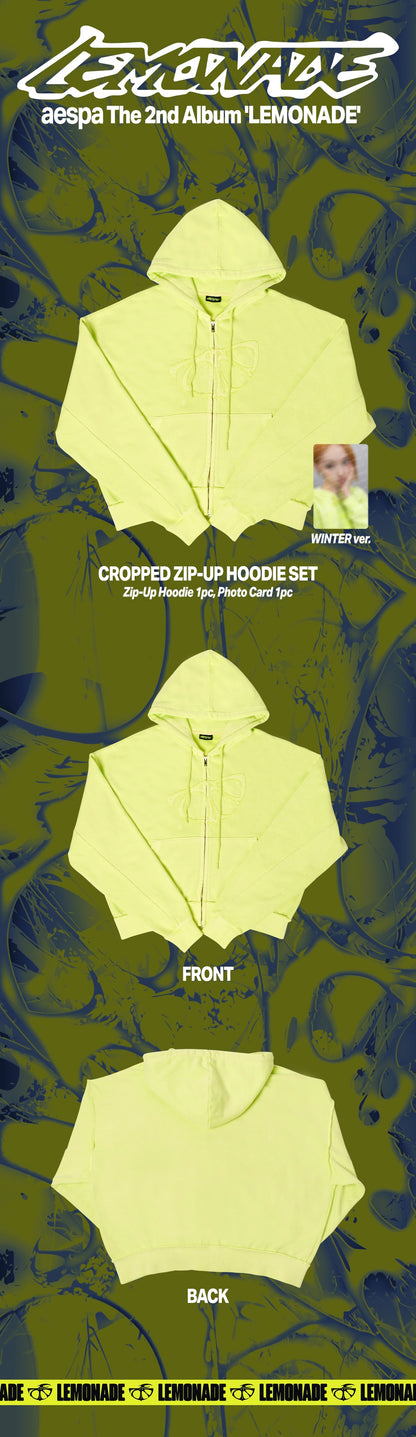(PRE-ORDER) AESPA - CROPPED ZIP-UP HOODIE SET / 2026 aespa WEEK - MAKE IT LEMONADE OFFICIAL MD (4 VERSIONS)
