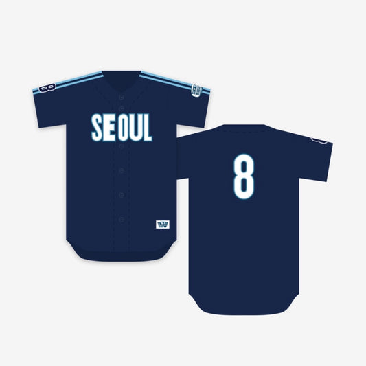(PRE-ORDER) STRAY KIDS - BASEBALL JERSEY SEOUL Ver. - SKZOO EVERYWHERE ALL AROUND THE WORLD - LightUpK