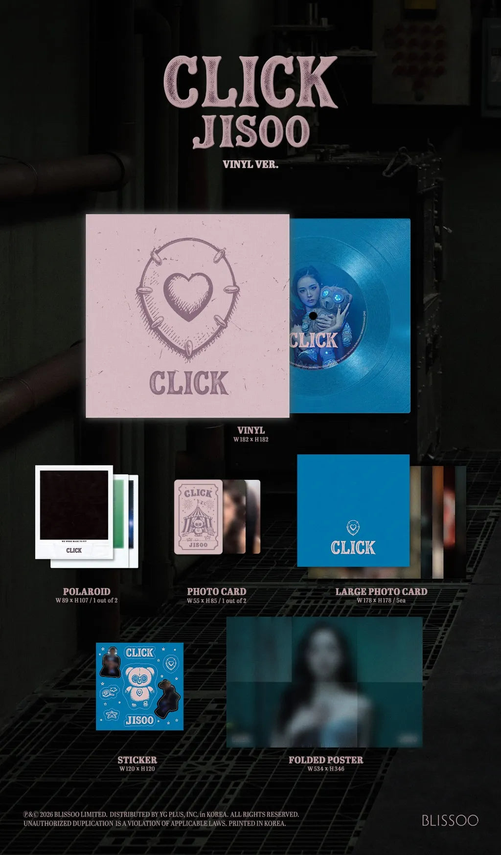 (PRE-ORDER) JISOO - SINGLE ALBUM [CLICK] VINYL VER.