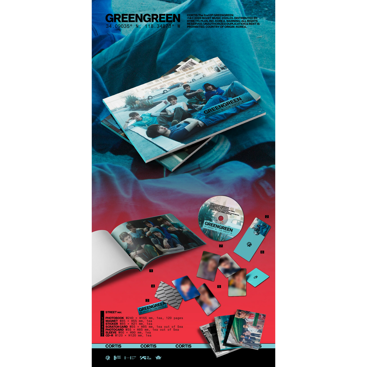 CORTIS 2nd アルバム GREENGREEN 3形態setx5 CD CORTIS - [GREENGREEN CORTIS 2nd アルバム GREENGREEN 3形態setx5 CD CORTIS - [GREENGREEN