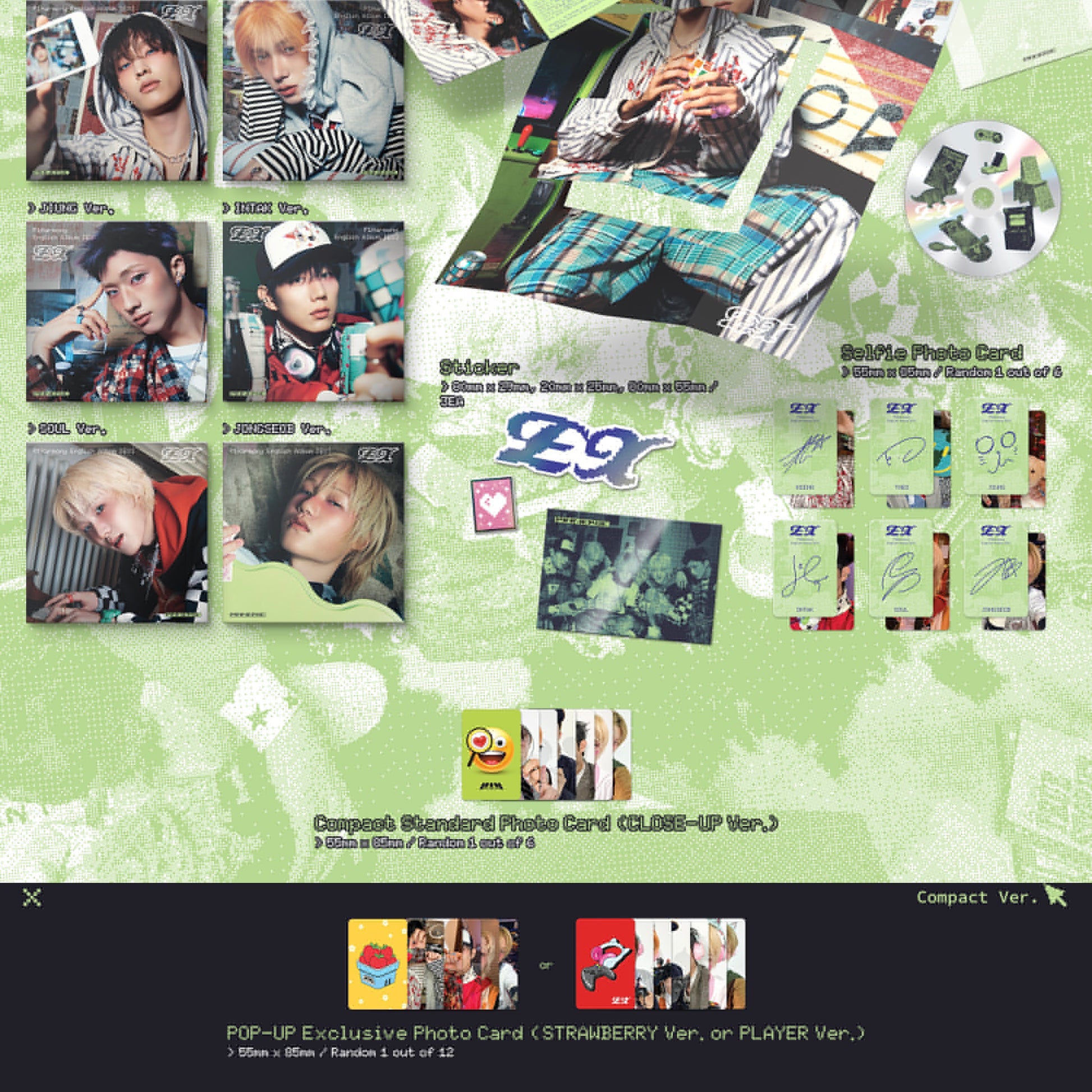 (PRE-ORDER) [HELLO82] [POP-UP Excl.] P1HARMONY - EX (Compact) (6 VERSIONS) RANDOM - LightUpK