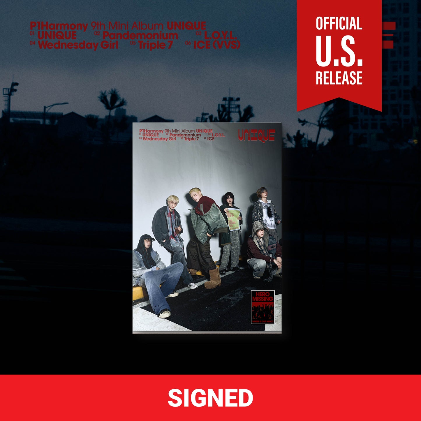 (PRE-ORDER) [HELLO82] [SIGNED] P1HARMONY - UNIQUE (3 VERSIONS) - LightUpK