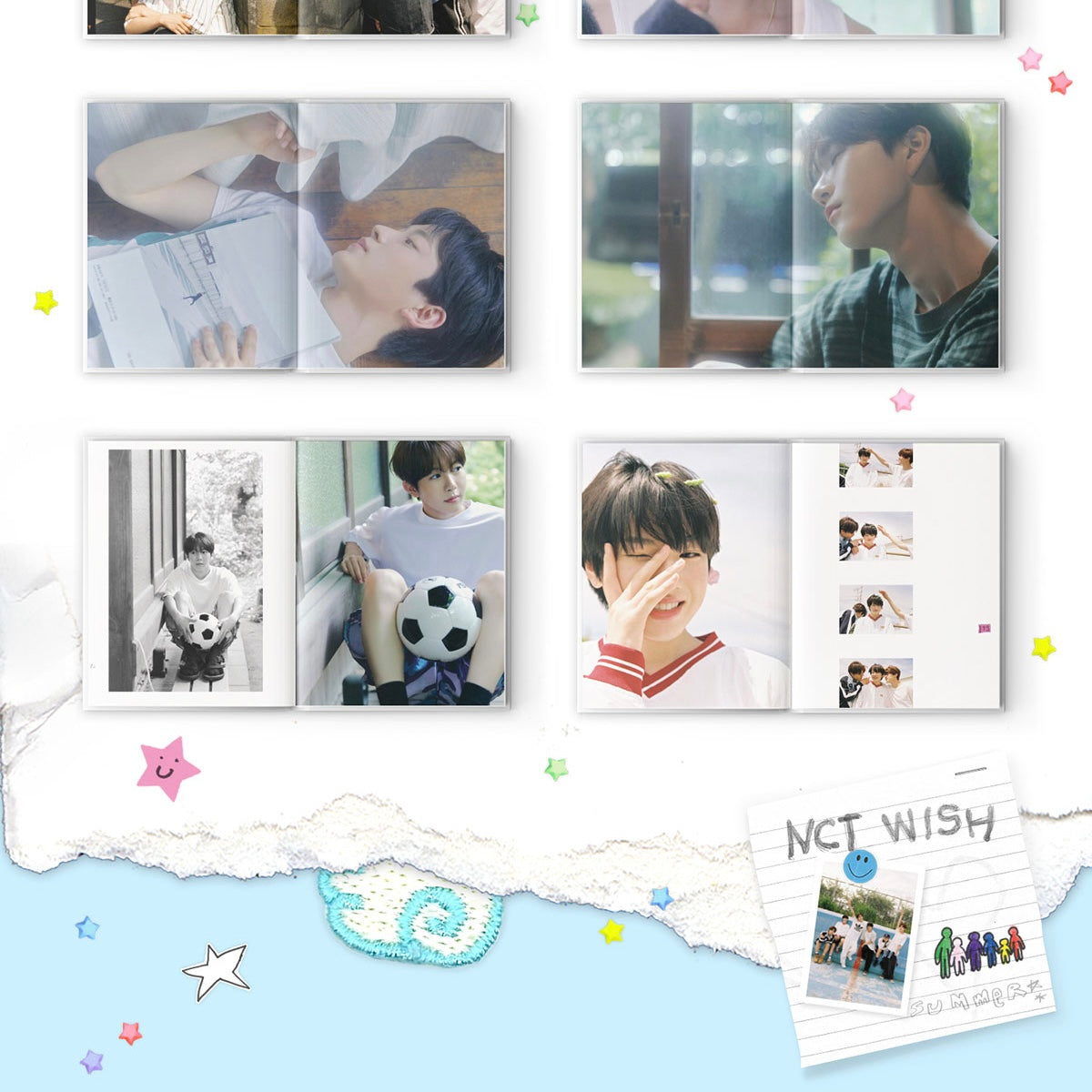 NCT WISH - 01 PHOTO BOOK / 2025 NCT WISH THE 1ST PHOTO EXHIBITION [ONE SUMMER WISH] OFFICIAL MD (6 VERSIONS) - LightUpK