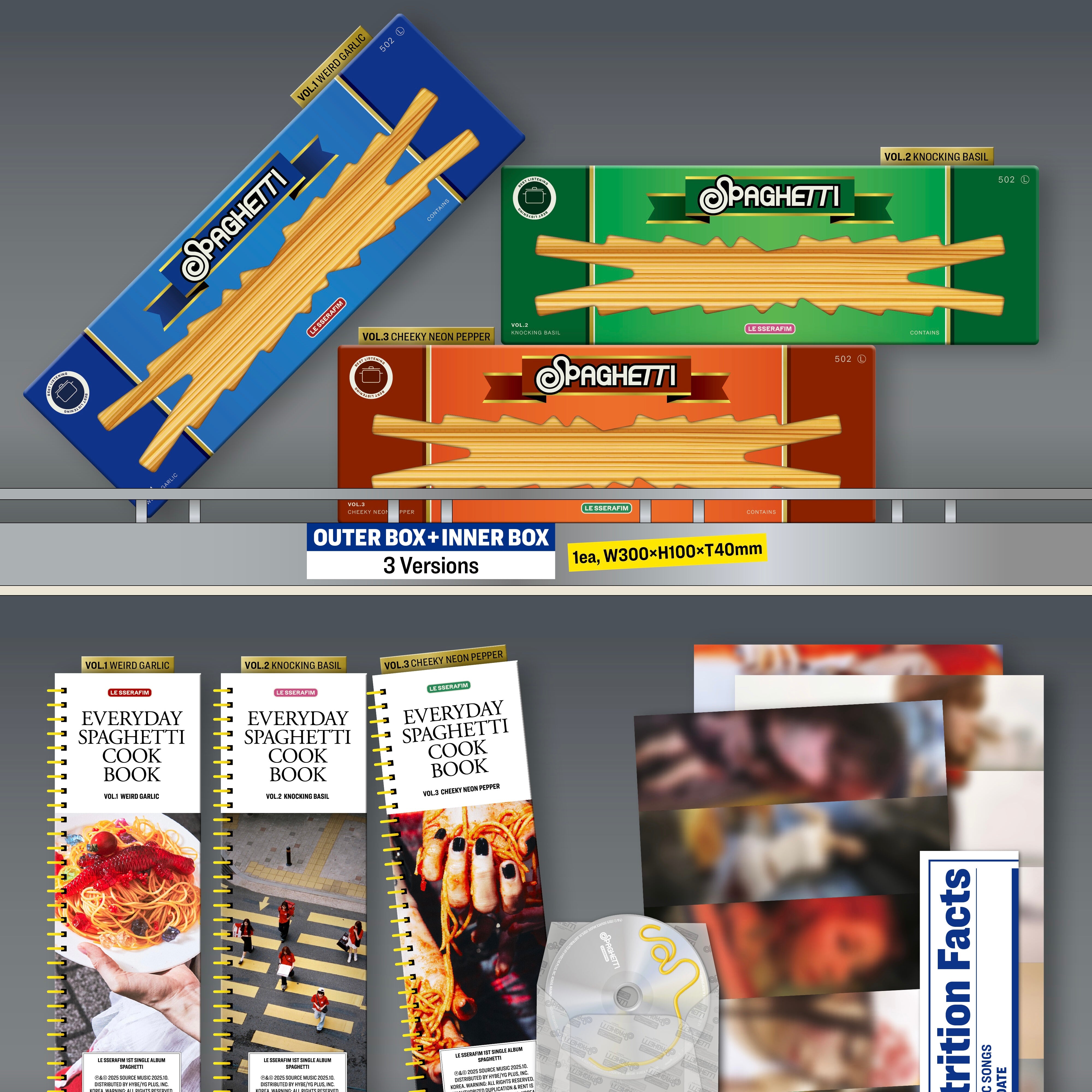 LE SSERAFIM - 1ST SINGLE ALBUM [SPAGHETTI] (3 VERSIONS)