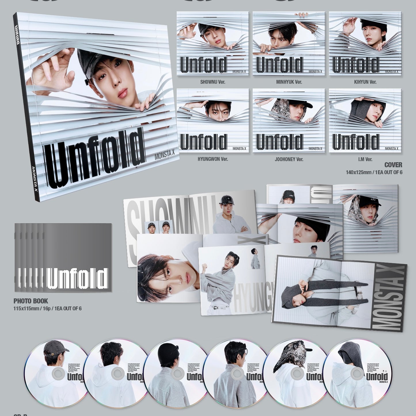 [HELLO82] [POP-UP EXCLUSIVE] MONSTA X - UNFOLD (DIGIPAK VER.) (6 VERSIONS) RANDOM - LightUpK
