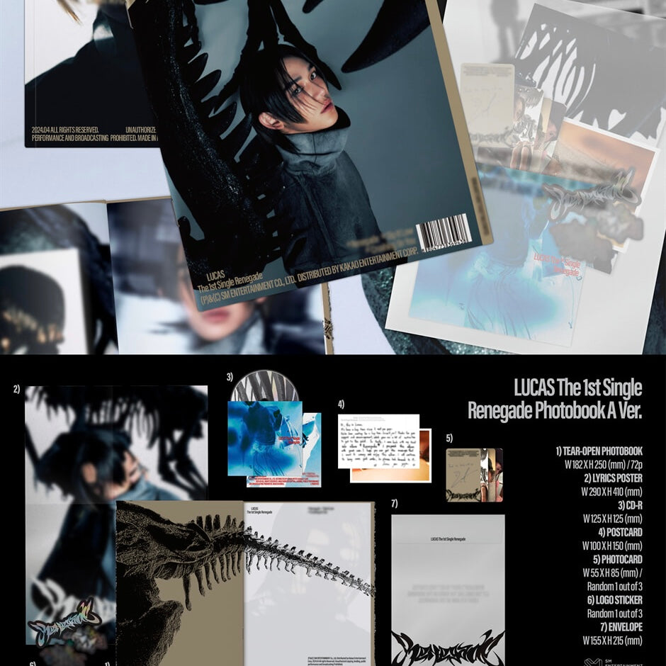 LUCAS - 1ST SINGLE ALBUM [RENEGADE] (PHOTO BOOK VER.) (2 VERSIONS) - LightUpK