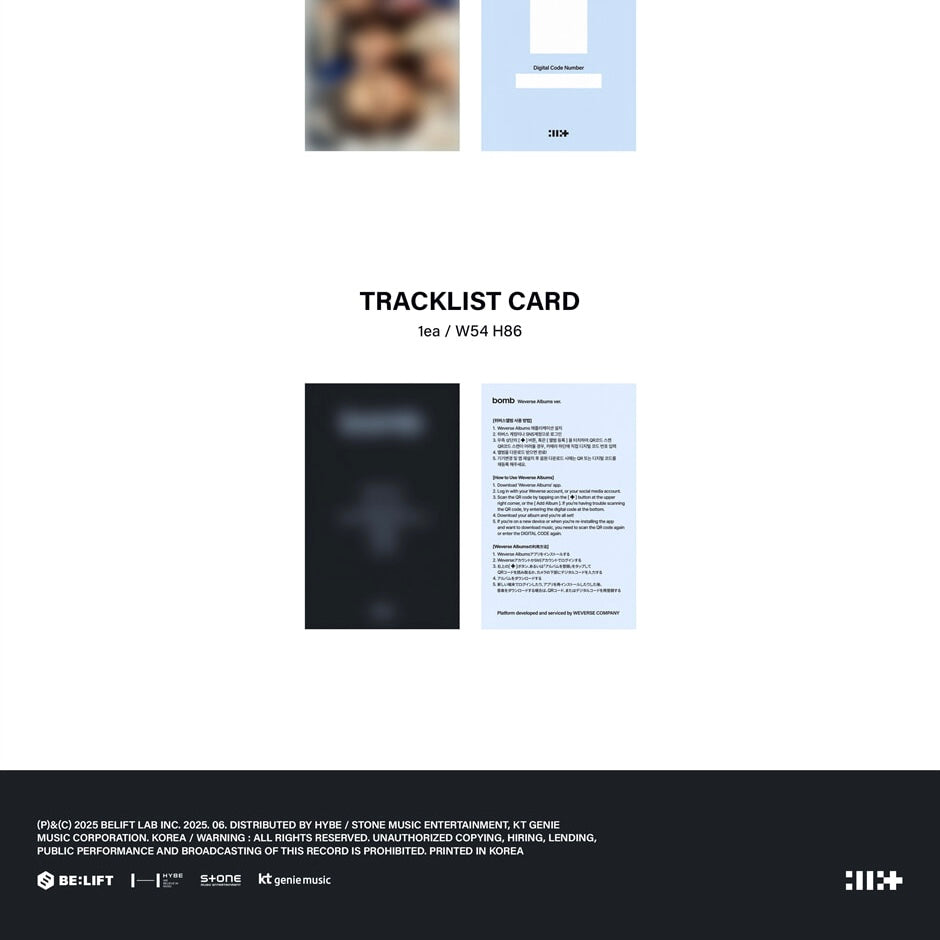ILLIT - 3RD MINI ALBUM [BOMB] (WEVERSE ALBUMS VER.) - LightUpK