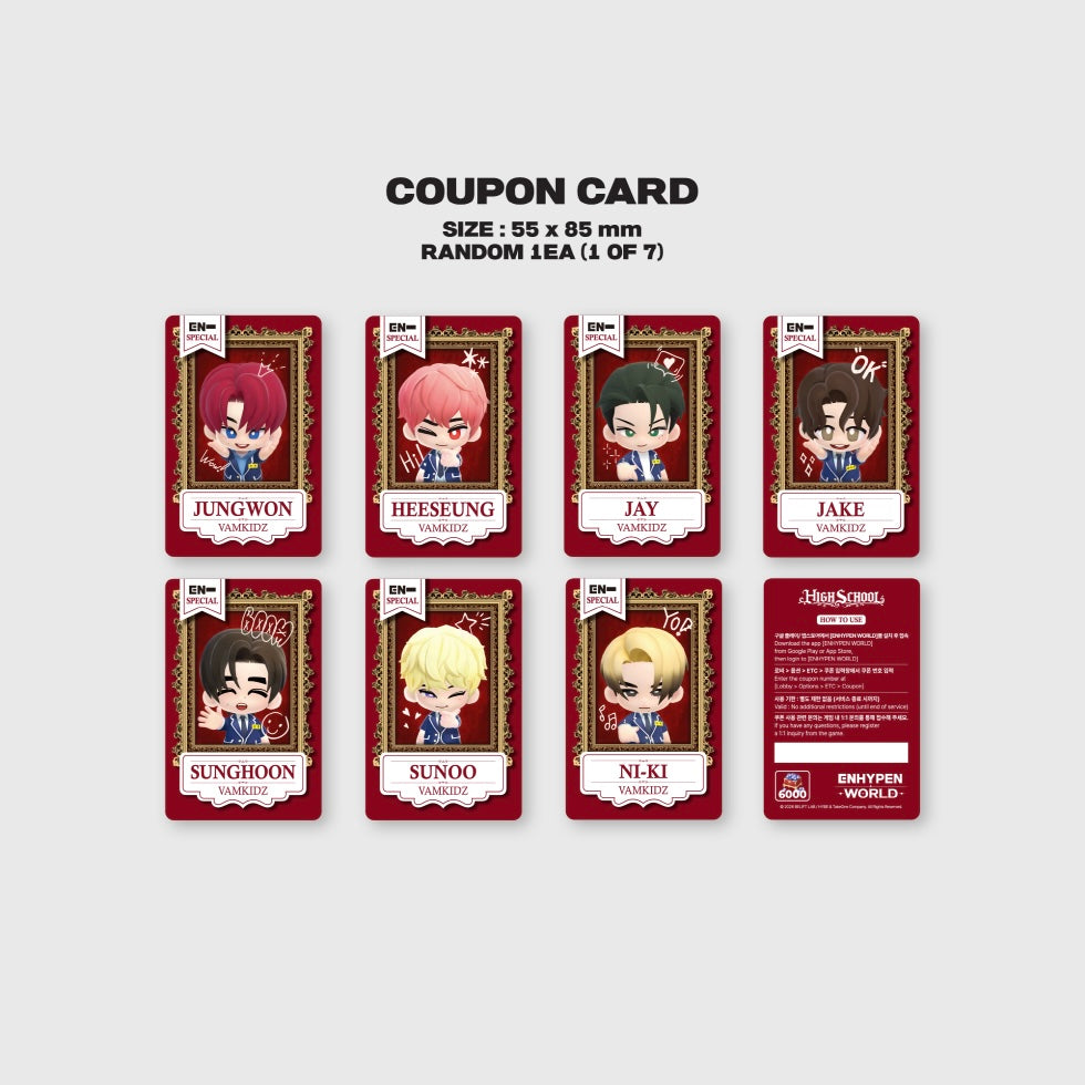 (PRE-ORDER) ENHYPEN - WORLD COUPON CARD COLLECTION (HIGH SCHOOL SPECIAL VER.) - LightUpK