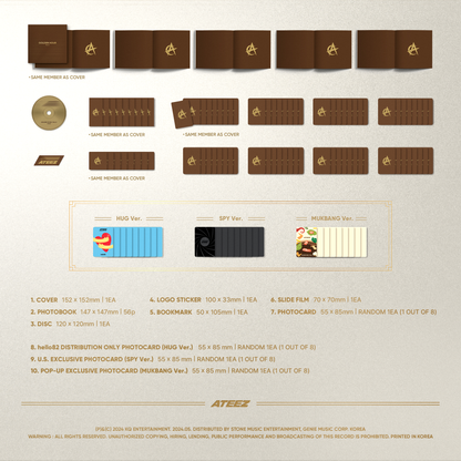 [HELLO82 EXCLUSIVE] [POP-UP EXCL.] ATEEZ - GOLDEN HOUR : PART 1 (DIGIPAK VER.) (8 VERSIONS)