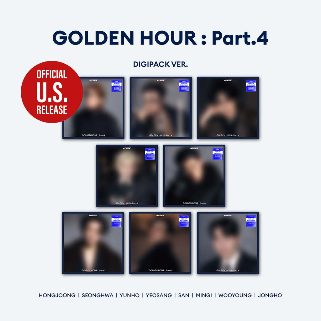 (PRE-ORDER) [HELLO82] [POP-UP EXCLUSIVE] ATEEZ - GOLDEN HOUR : PART.4 MEMBER DIGIPACK (8 VERSIONS) RANDOM