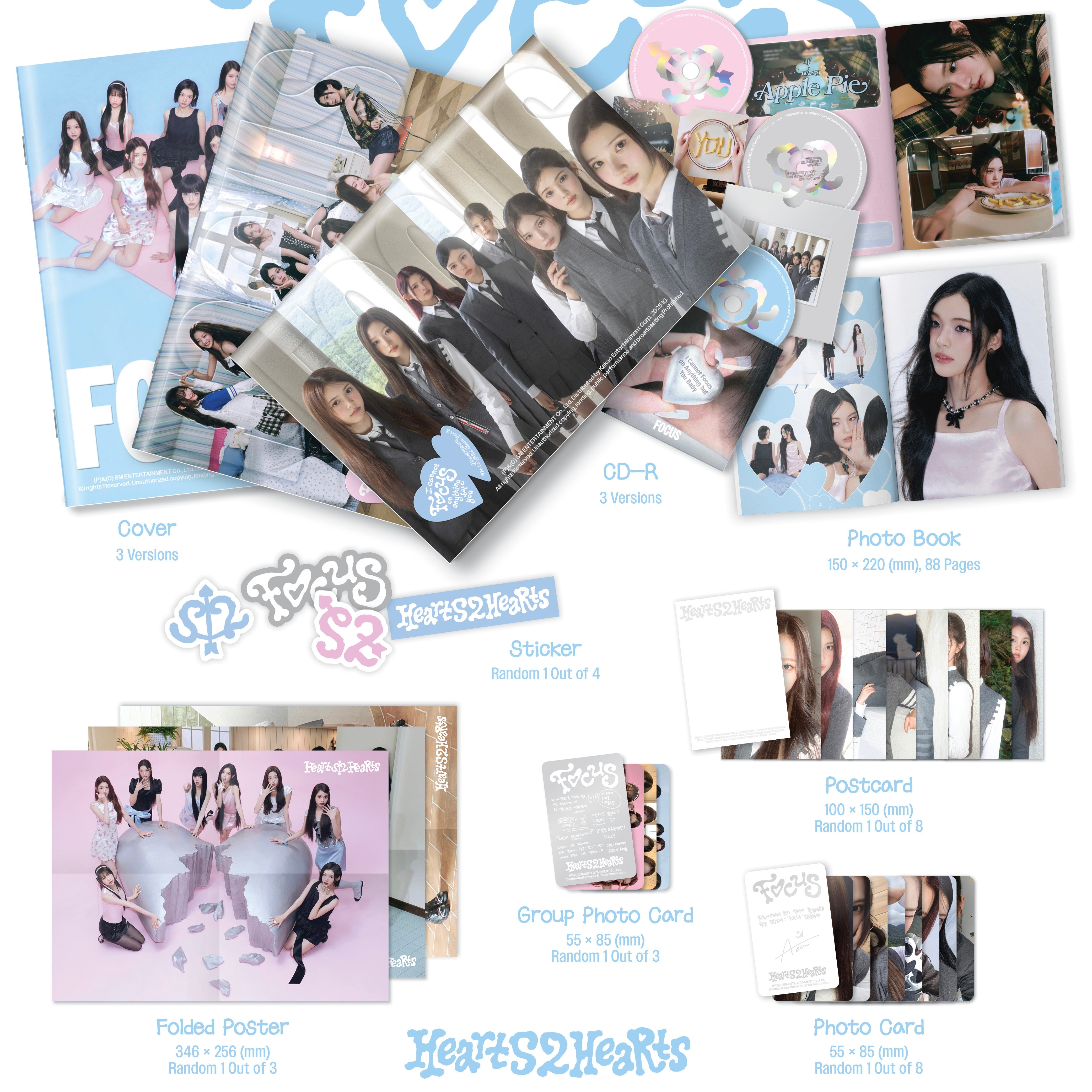HEARTS2HEARTS - 1ST MINI ALBUM [FOCUS] (PHOTOBOOK VER.) (3 VERSIONS)
