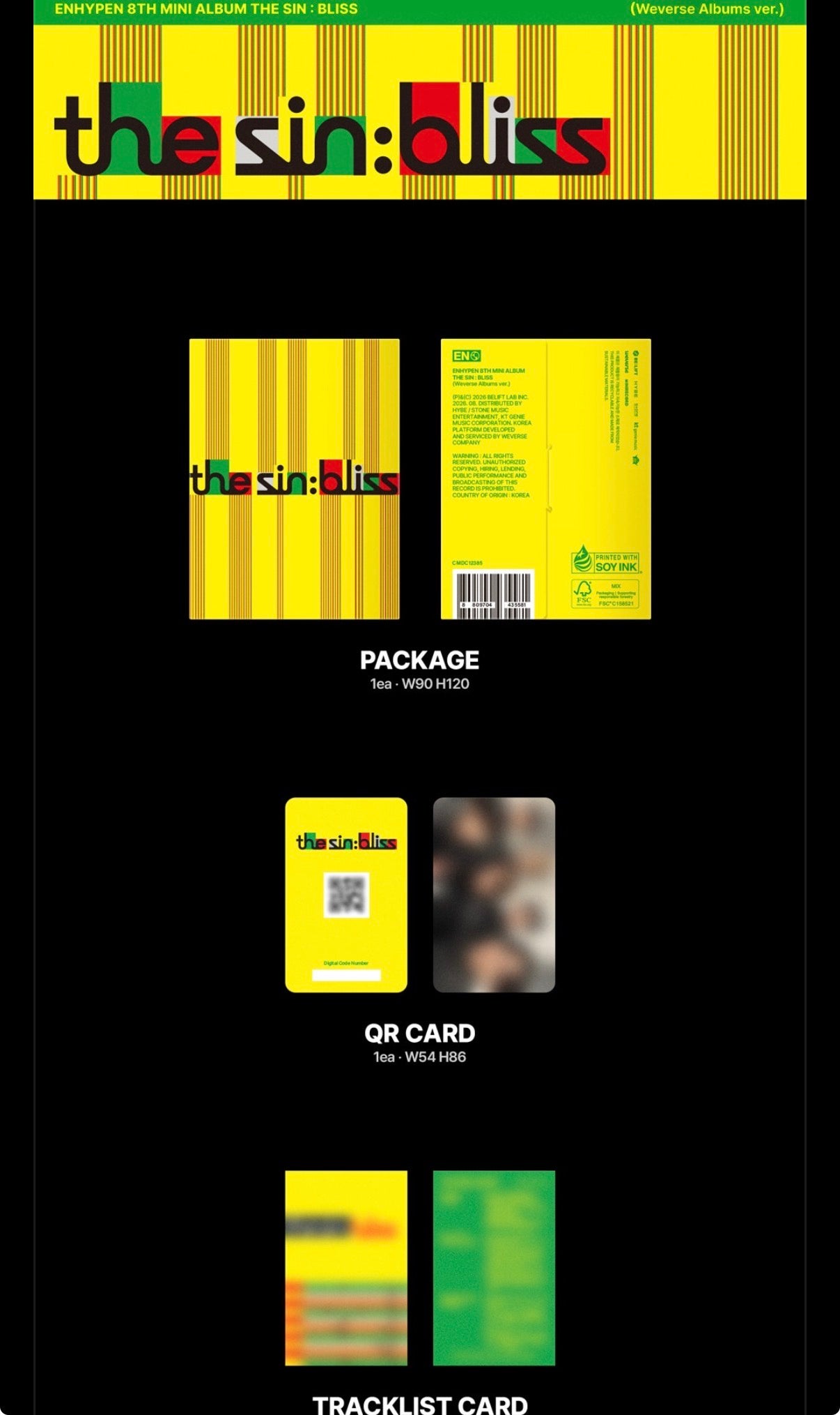 (PRE-ORDER) ENHYPEN - THE SIN: BLISS (WEVERSE ALBUMS VER.)