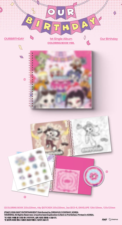 (PRE-ORDER) OURBIRTHDAY - 1ST SINGLE ALBUM [OUR BIRTHDAY] COLORING BOOK VER.