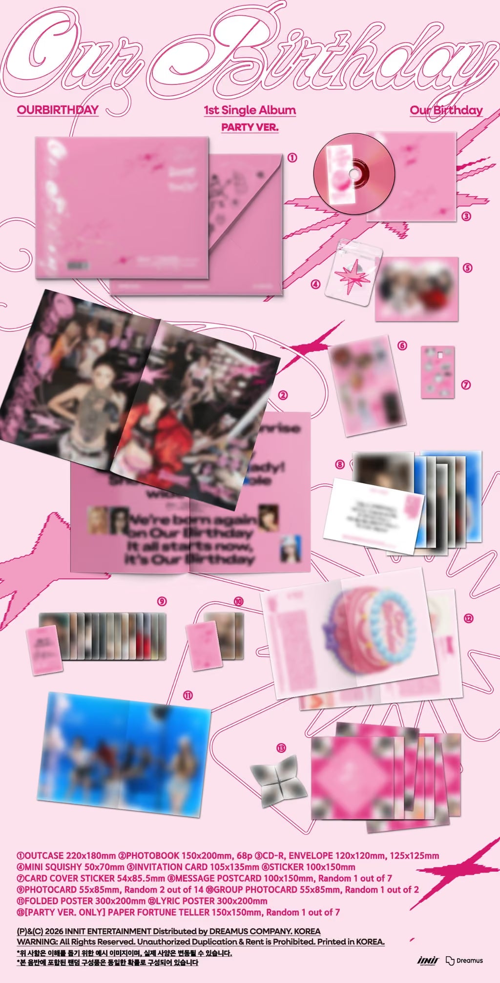 (PRE-ORDER) OURBIRTHDAY - 1ST SINGLE ALBUM [OUR BIRTHDAY] (2 VERSIONS) RANDOM