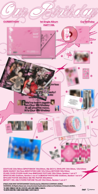 (PRE-ORDER) OURBIRTHDAY - 1ST SINGLE ALBUM [OUR BIRTHDAY] (2 VERSIONS) RANDOM