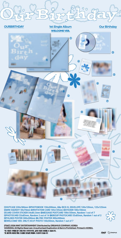 (PRE-ORDER) OURBIRTHDAY - 1ST SINGLE ALBUM [OUR BIRTHDAY] (2 VERSIONS) RANDOM