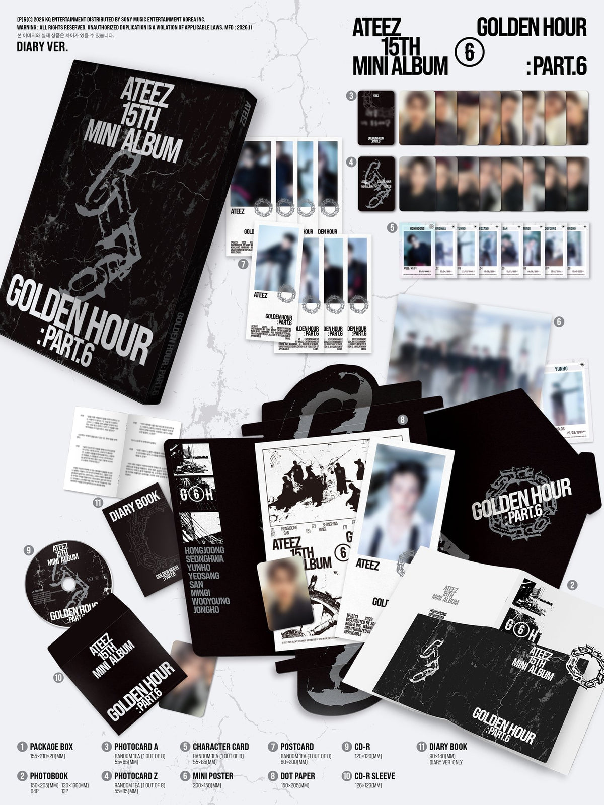 (PRE-ORDER) ATEEZ - GOLDEN HOUR : PART.6 (3 VERSIONS) RANDOM