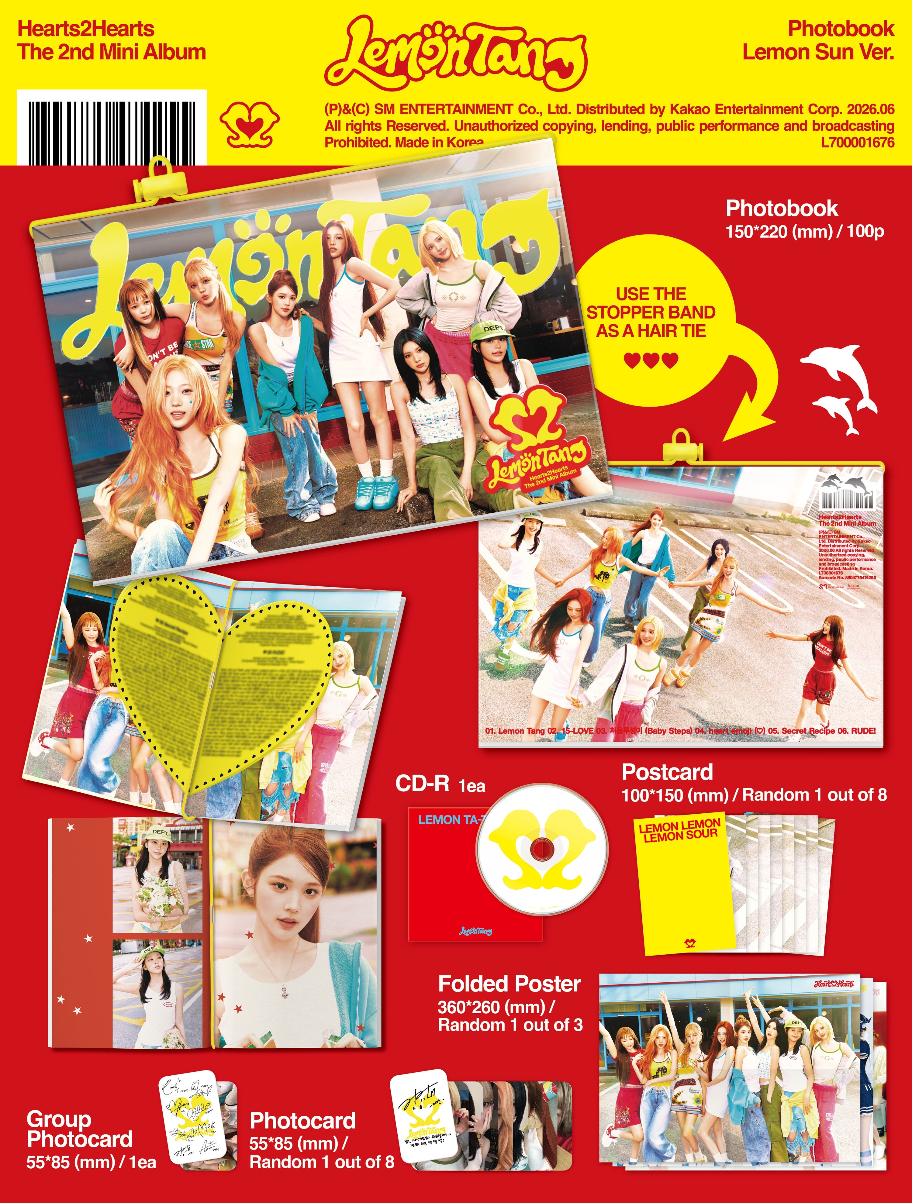 (PRE-ORDER) HEARTS2HEARTS - 2ND MINI ALBUM [LEMON TANG] (PHOTOBOOK VER.) (2 VERSIONS) RANDOM