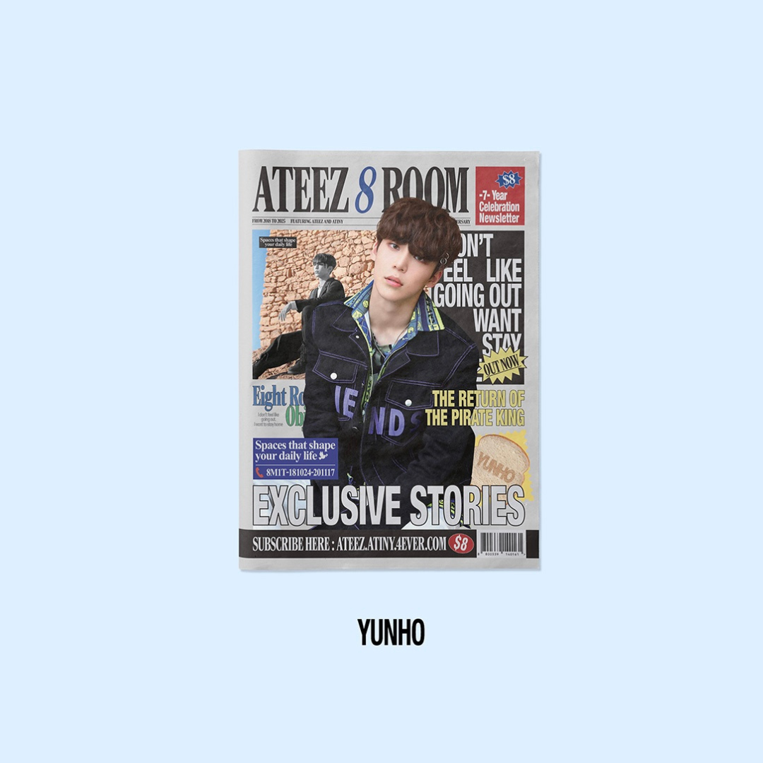 (PRE-ORDER) ATEEZ - 8ROOM POP-UP OFFICIAL MERCH - 7-YEAR CELEBRATION NEWSLETTER (8 VERSIONS) - LightUpK