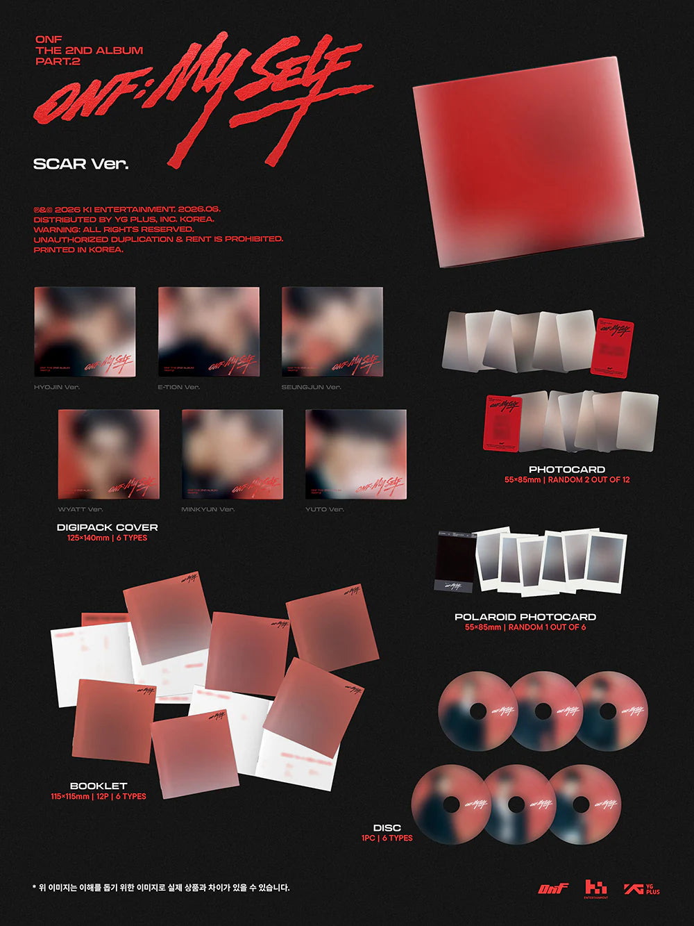 (PRE-ORDER) ONF - 2ND ALBUM PART.2 [ONF:MY SELF] (DIGIPACK VER.) (6 VERSIONS) RANDOM - LightUpK