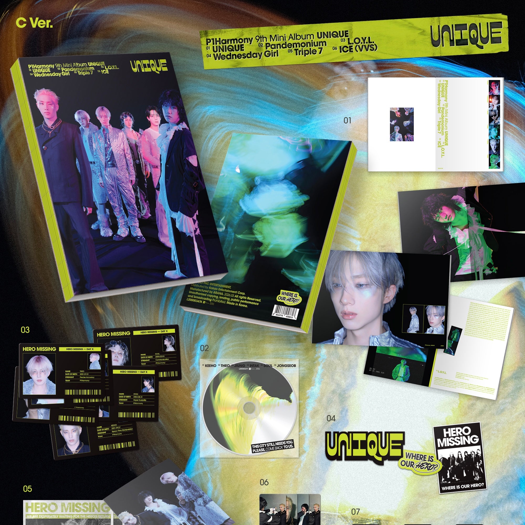 HELLO82] [POP-UP EXCLUSIVE] P1HARMONY - UNIQUE (3 VERSIONS) – LightUpK